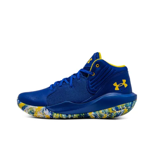 Under Armour Jet '21 Basketball Shoes Men Mid-Top Royal Blue