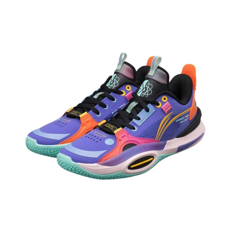 LINING All City 10 V1 Basketball Shoes Men Low Top Fluorescent Blue Purple-1