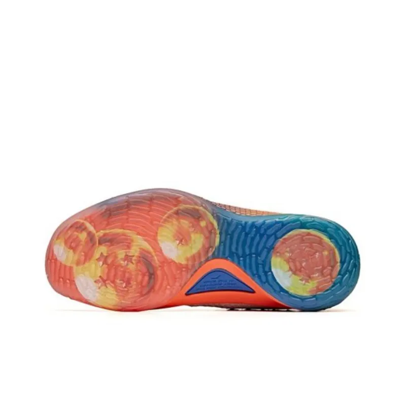 Anta Basketball Collection Cushioning Anti Slip And Wear Resistant High Top Basketball Shoes Men's White Blue Orange-3