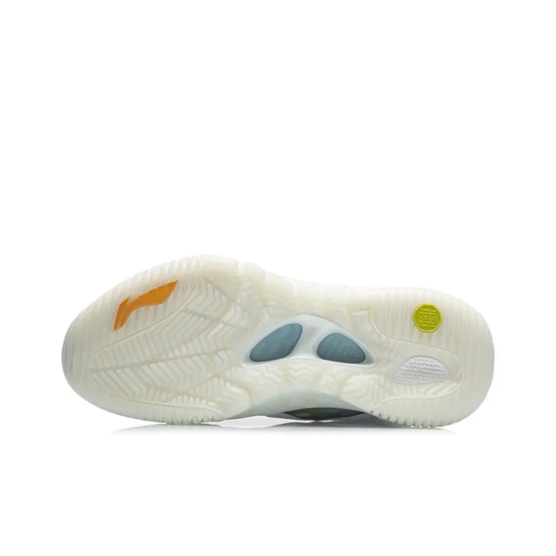 LINING Badfive 2 Basketball Shoes Men High Top Standard White/Dark Yellow/Light Blue-5