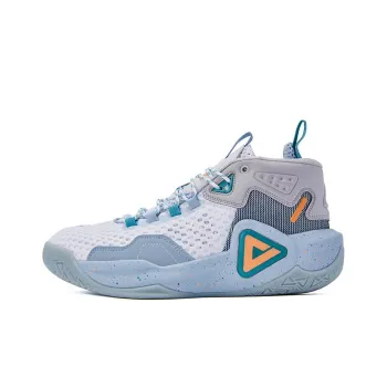 PEAK Basketball Shoes Men Mid Top Snow Crystal Blue