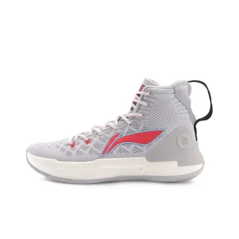 LiNing YuShuai 13 Cushioning, Slip Resistant, And Abrasion Resistant High Top Basketball Shoes Unisex Gray White