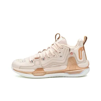 361° AG1 Pro Lu Anti Slip Wear Resistant Mid Top Basketball Shoes Rose Gold