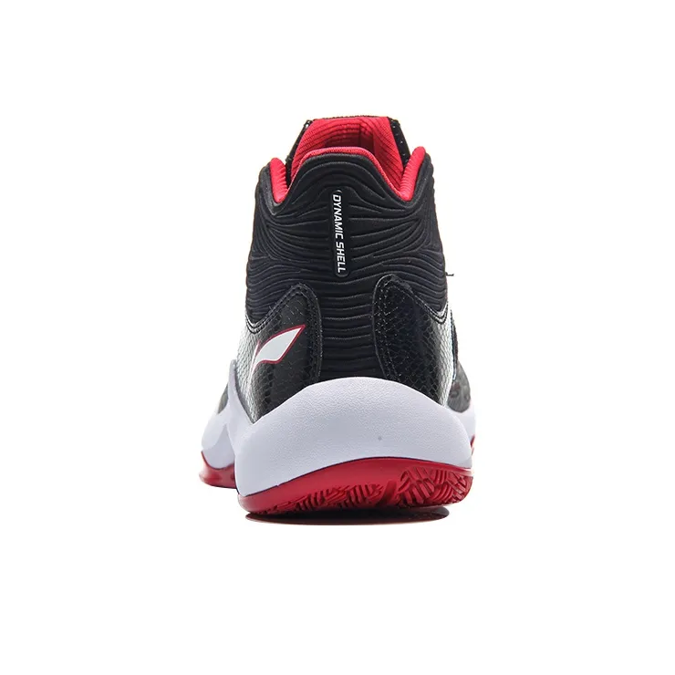 LiNing SONIC 5 Mid Top Basketball Shoes Men's Black Red-3