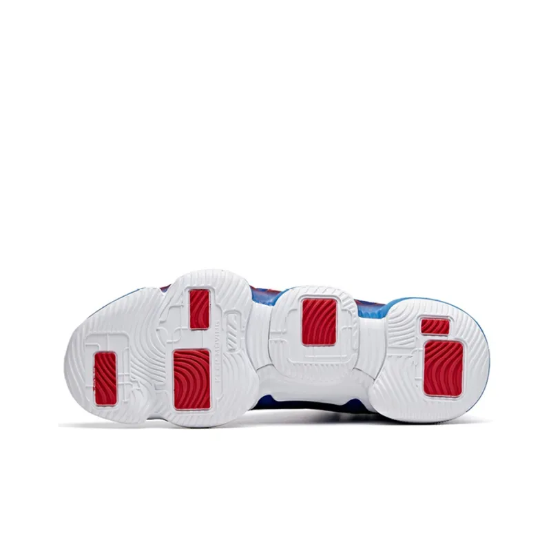 Anta Cushioned Slip-Resistant Abrasion-Resistant High-Top Performance Basketball Shoes Men's True Blue-4