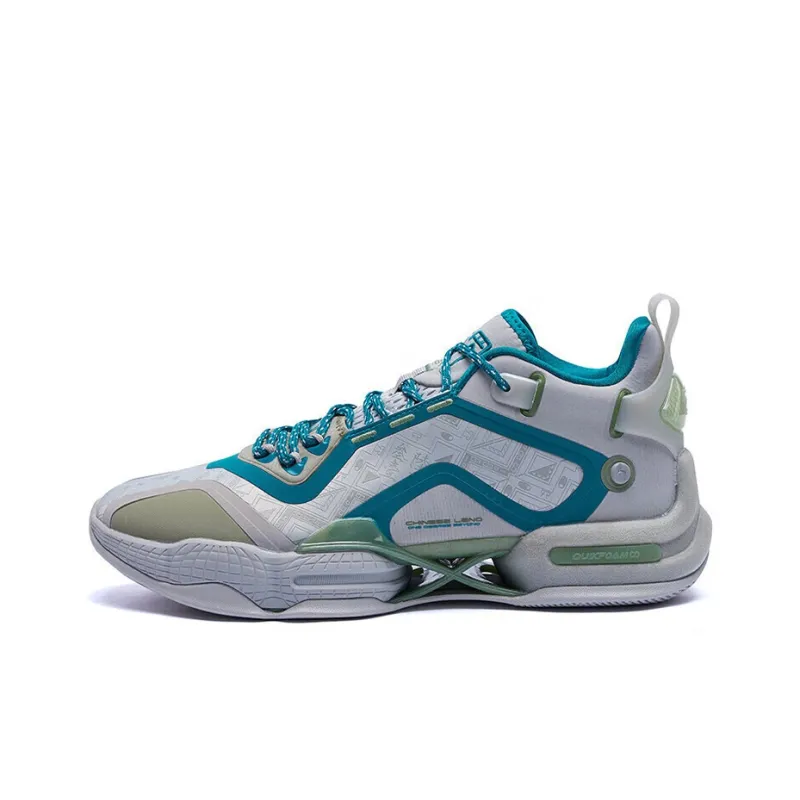 361° AG 2 Basketball Shoes Men Low Top Gray/Green-0
