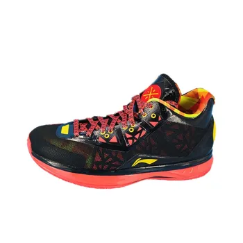 LiNing WAY OF WADE 4 Cushioning Anti Slip And Wear Resistant Mid Top Basketball Shoes Men's Black Orange
