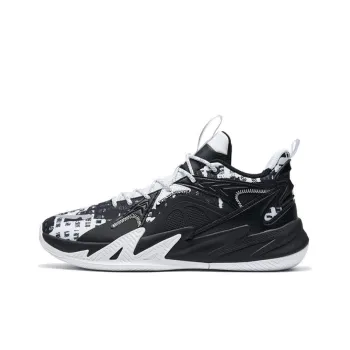 XTEP Counterattack 1st Generation V2 Anti Slip Wear Resistant Mid Top Basketball Shoes Men's Black White