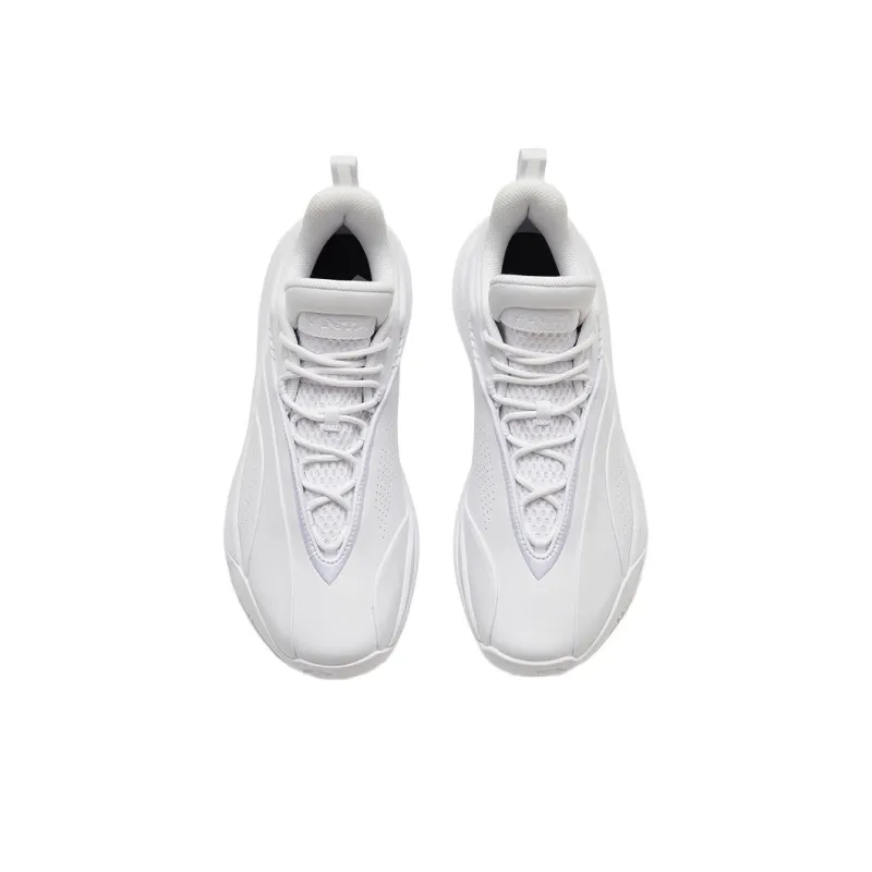 Anta KT Team Cushioning Anti Slip And Wear Resistant Low Top Basketball Shoes Men's Pure White-2