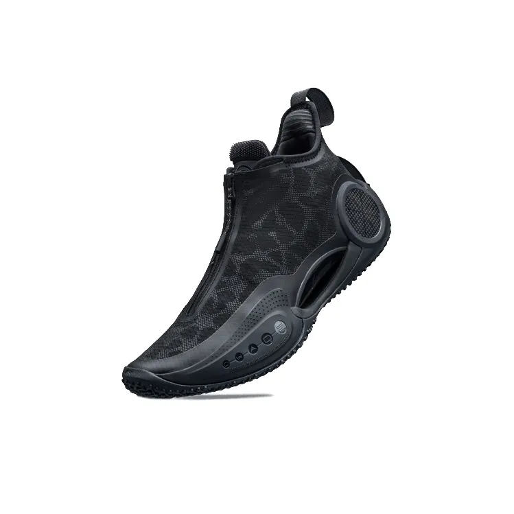 LINING WOW 9 Basketball Shoes Men Mid Top Black-2