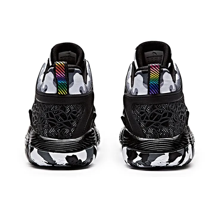 Anta KT Outdoor 2 Cushioning Anti Slip And Wear Resistant Mid Top Performance Basketball Shoes Black White-3