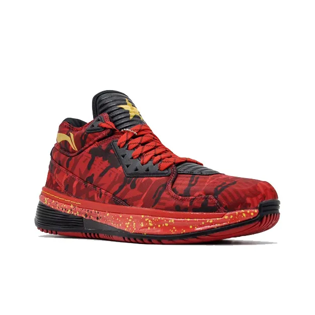 LiNing WOW 2 Way Of Wade 2 LeBron Screw Mid Top Basketball Shoes Men's Red Black Yellow-1