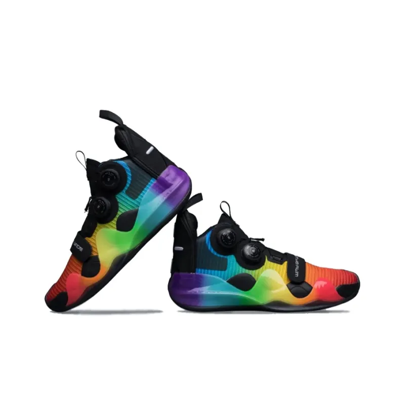LiNing WOW 8 Way Of Wade 8 Rebound Support Coverage Slip Resistant Mid Top Basketball Shoes Men's Rainbow-5