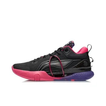 LINING Speed 8 Basketball Shoes Men Low Top Black/Pink/Purple