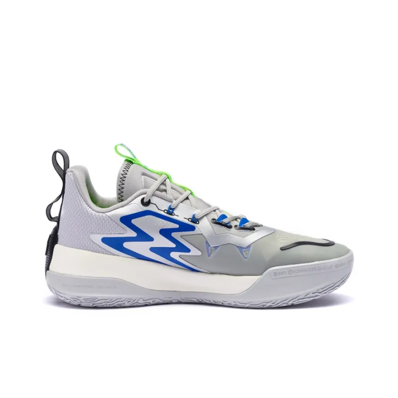 361° Big3 3.0 Cushioning, Wear Resistant Low Top Performance Basketball Shoes Men's Silver White Turquoise-1