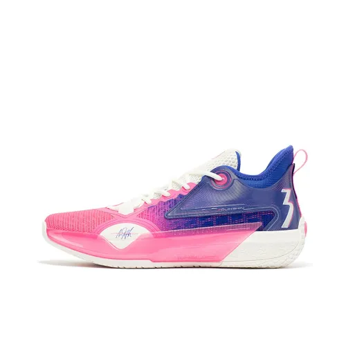 361° Zen 5 WTA Anti Slip Wear Resistant Low Top Basketball Shoes Men's Neon Pink