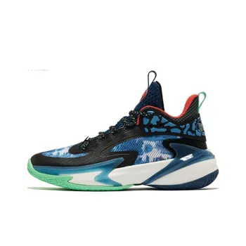 QIAODAN Sharp Edge 6.0 Cushioning Anti Slip And Wear Resistant Rebound Low Top Basketball Shoes Men's Black Blue Green