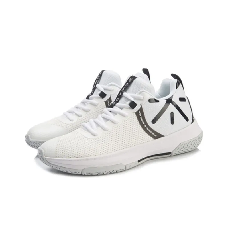 LiNing Non-attack Cushioning Anti-Slip And Wear-Resistant High-Top Basketball Shoes White Black-2