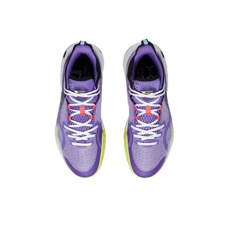 LiNing YuShuai 16 Cushioning Anti-Slip And Wear-Resistant Mid-Top Basketball Shoes Purple Yellow-3