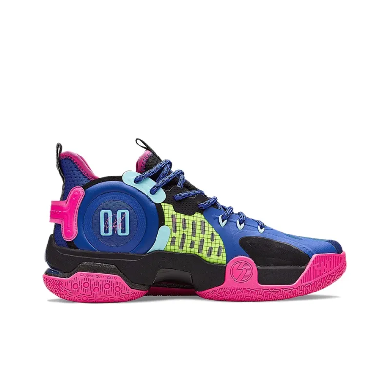 361° AG 1 SE Cushioning Anti Slip And Wear Resistant Coverage Support Mid Top Basketball Shoes Men's Blue Pink-1