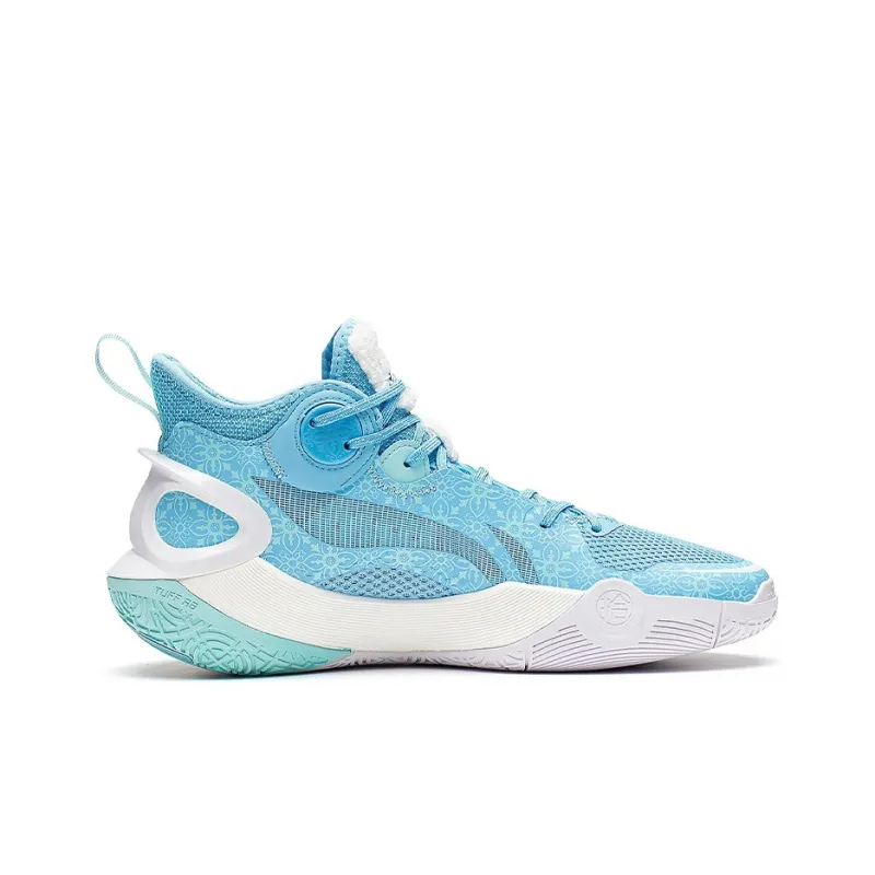 LiNing SONIC 10 Cushioning Anti Slip And Wear Resistant Coverage Support Mid Top Basketball Shoes Men's Blue White-1