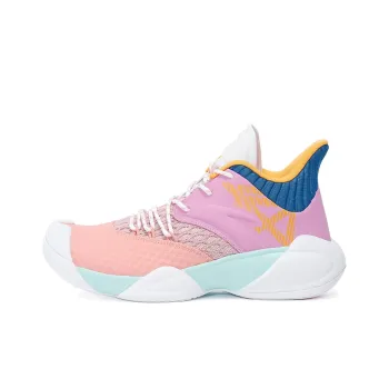 ANTA Basketball Shoes Men Mid Top ANTA White/Light Nude Pink/Pink Purple