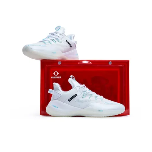 RIGORER Sniper 2 Basketball Shoes Unisex Low-Top White Feather Blue