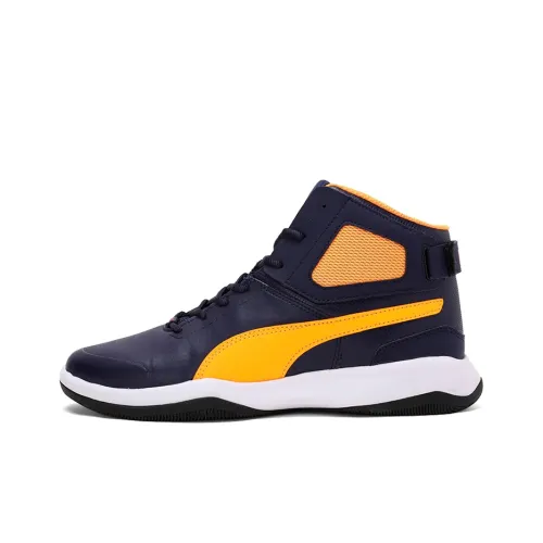 PUMA REBOUND Series Basketball Shoes Men Mid-Top Purple/Orange/White/Black