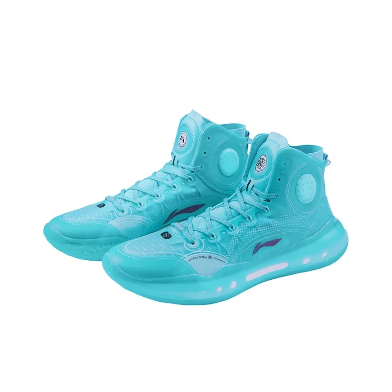 LINING YuShuai 14 Boom Basketball Shoes Men High Top Jadeite Blue-2