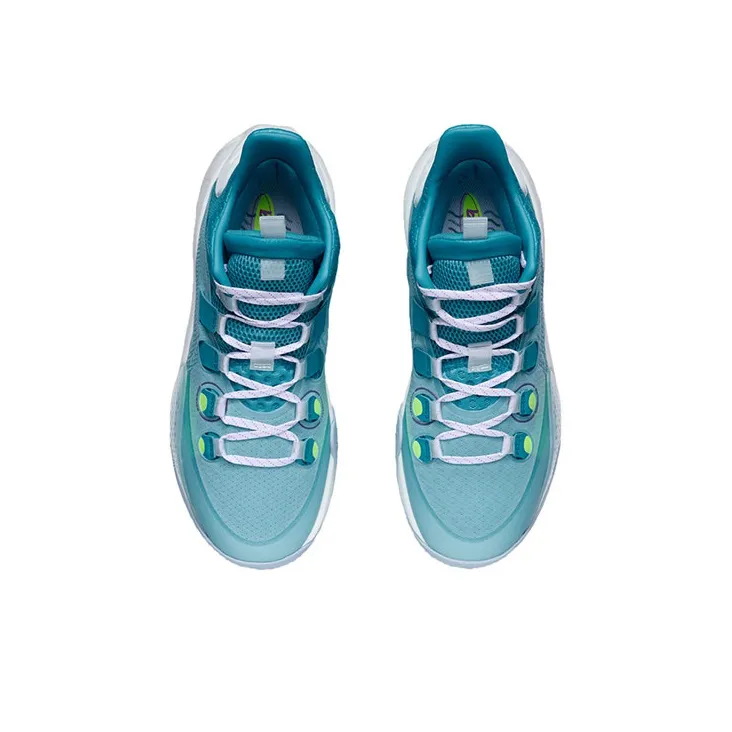 LiNing SONIC 9 Low Slip-Resistant Cushioning Wear-Resistant Low-Top Performance Basketball Shoes Blue White-3