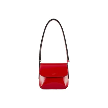 AMANI Pebbled Print Patent Leather Calfskin Handbag Shoulder Bag Women's