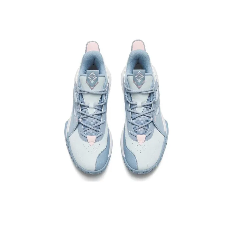 Anta Speedy 2 Shock Absorbers With Slip Resistant Features Mid Top Basketball Shoes Men's Gray Blue-2