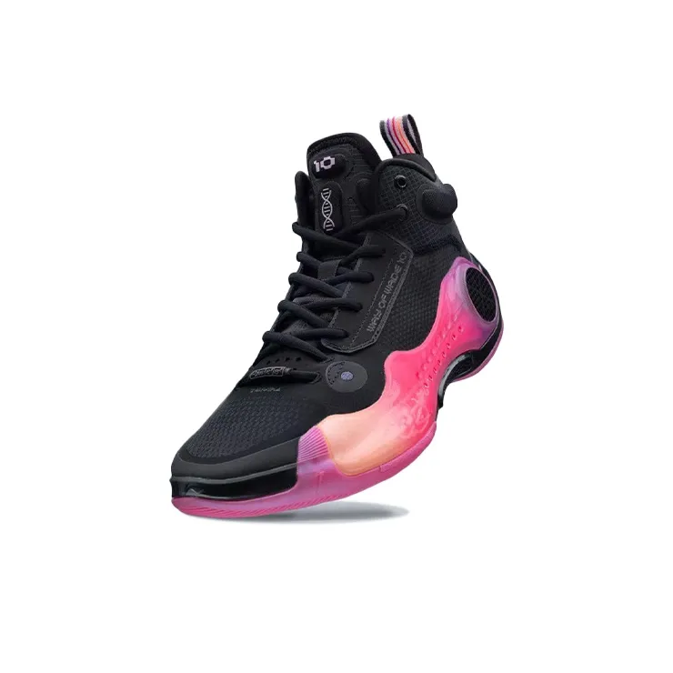 LiNing WOW 10 Sunrise Cushioning, Wear Resistant Mid Top Basketball Shoes Men's Black-2