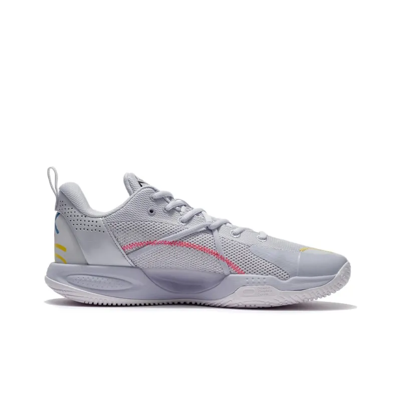 LiNing Speed 8 Cushioning Anti Slip And Wear Resistant Coverage Support Low Top Basketball Shoes Light Frost Blue-1