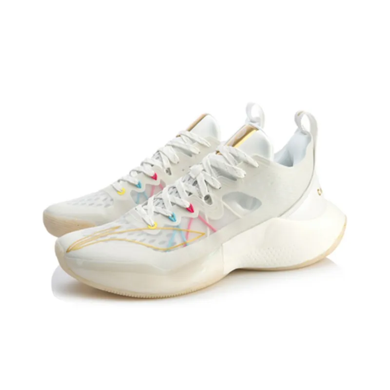 LINING Sound 8 Low Basketball Shoes Men Low-Top Ivory-2
