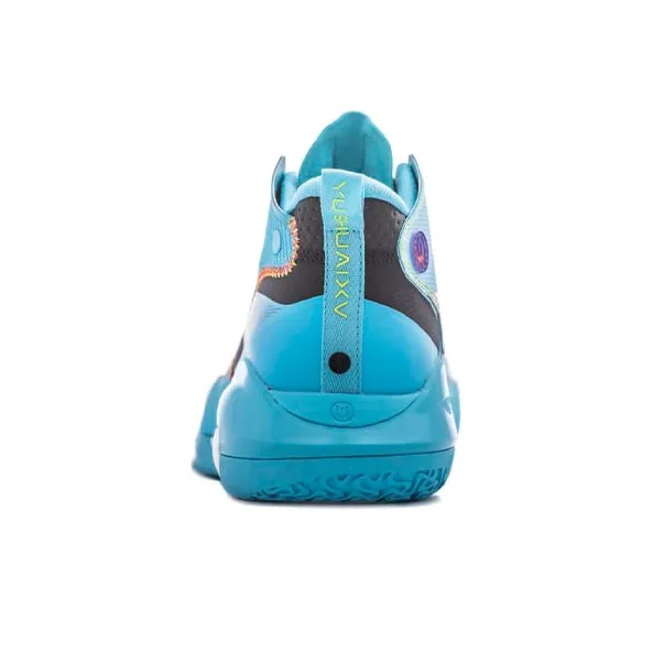 LiNing YuShuai 15 䨻 Abrasion Resistant Breathable Mid Top 䨻 Basketball Shoes Men's Butterfly Blue-3