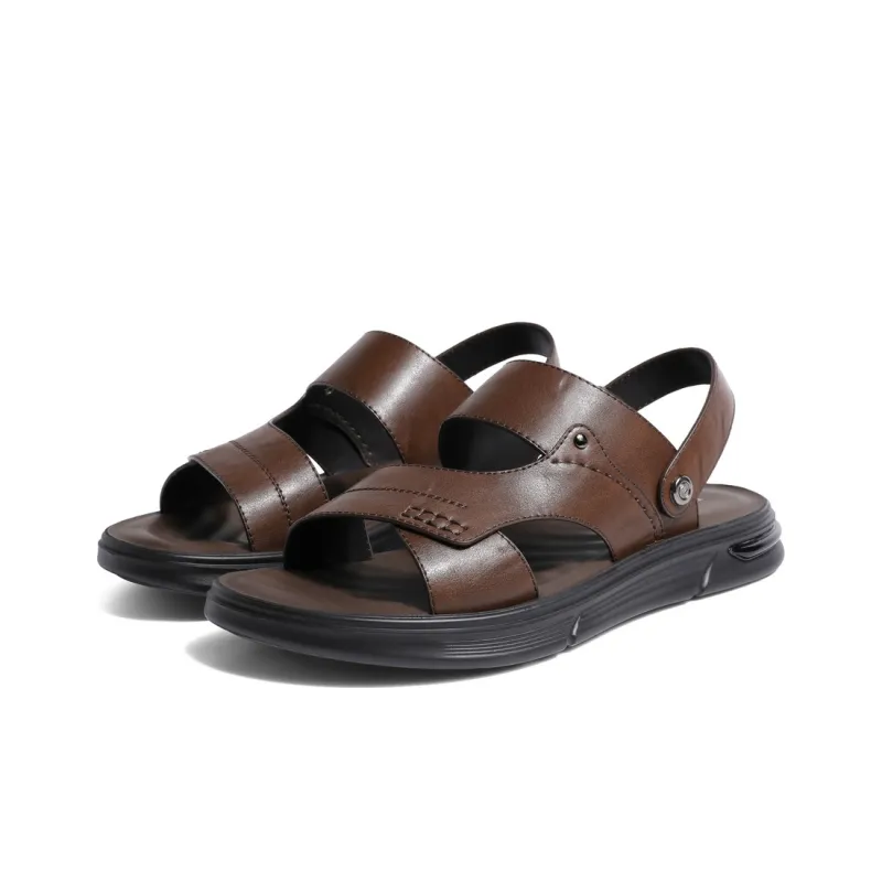 BELLE Stylish Sandals Men's Black Brown-2