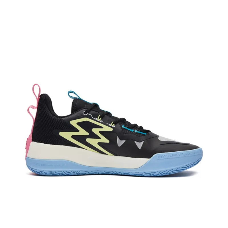 361° Big3 3.0 Basketball Shoes Men Low Top Obsidian Black/Lemon Green-1
