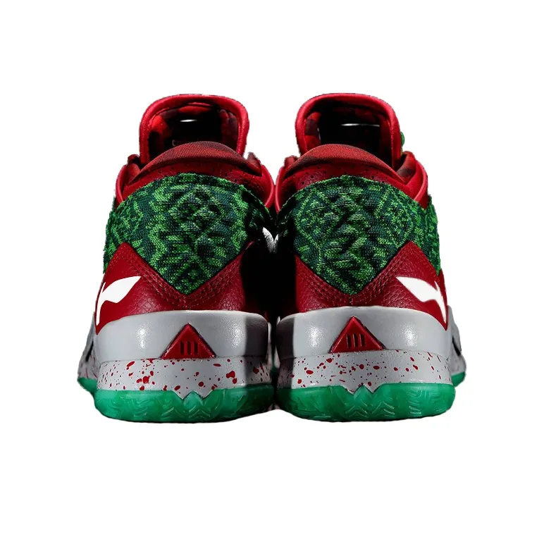 LiNing WOW 3 Way Of Wade 3 Slip Resistant Mid Top Basketball Shoes Men's Green Red White-3