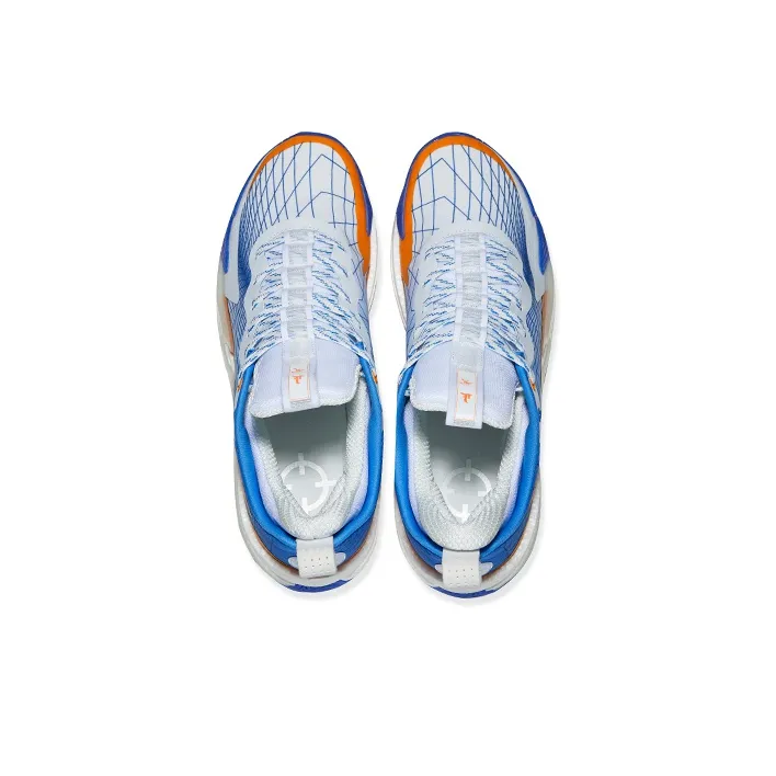 RIGORER Stop Ge 1.0 Cushioned Wear Resistant Coverage Low Top Basketball Shoes Unisex White Blue Orange-4
