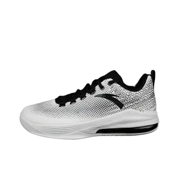 Anta Anti Slip Wear Resistant Breathable Rebound Low Top Basketball Shoes Men's White Black
