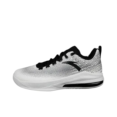 Anta Anti Slip Wear Resistant Breathable Rebound Low Top Basketball Shoes Men's White Black
