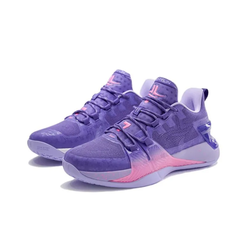 XTEP Jeremy Lin 2 Low Top Performance Basketball Shoes Men's Purple Pink-2