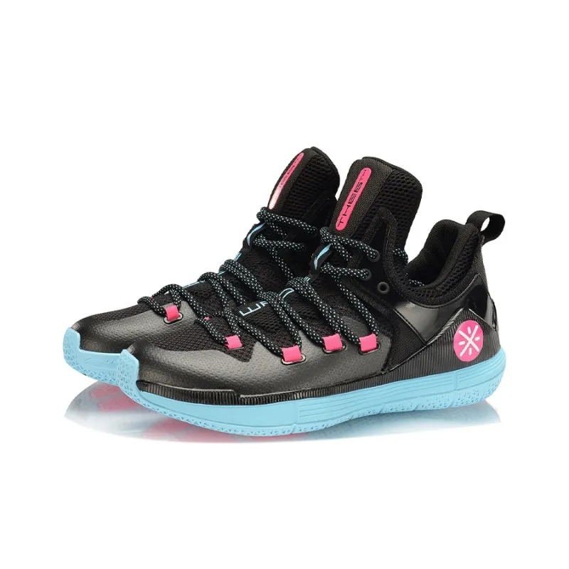 LINING The Sixth Man 2019 Basketball Shoes Men Low Top Black/Blue/Pink-2