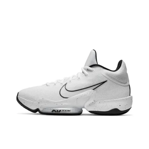 Nike Zoom Rize 2 TB mats Durable Breathable Mid-Top Basketball Shoes Men's White Black