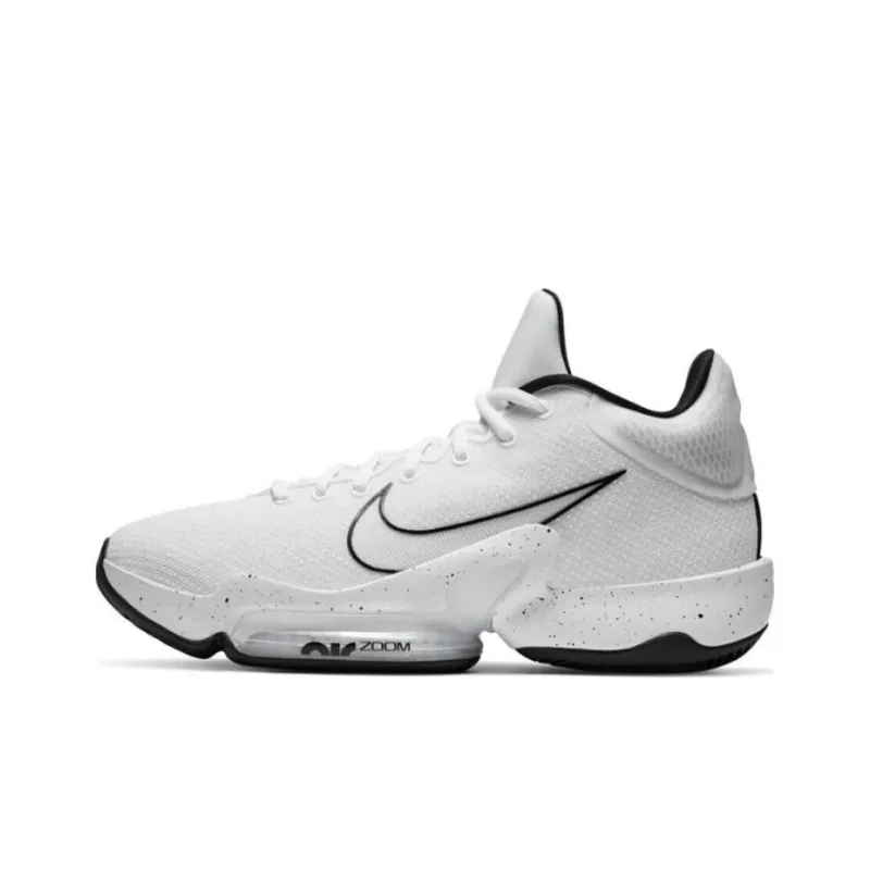 Nike Zoom Rize 2 TB Promo Durable Breathable Mid-Top Basketball Shoes Men's White Black-0