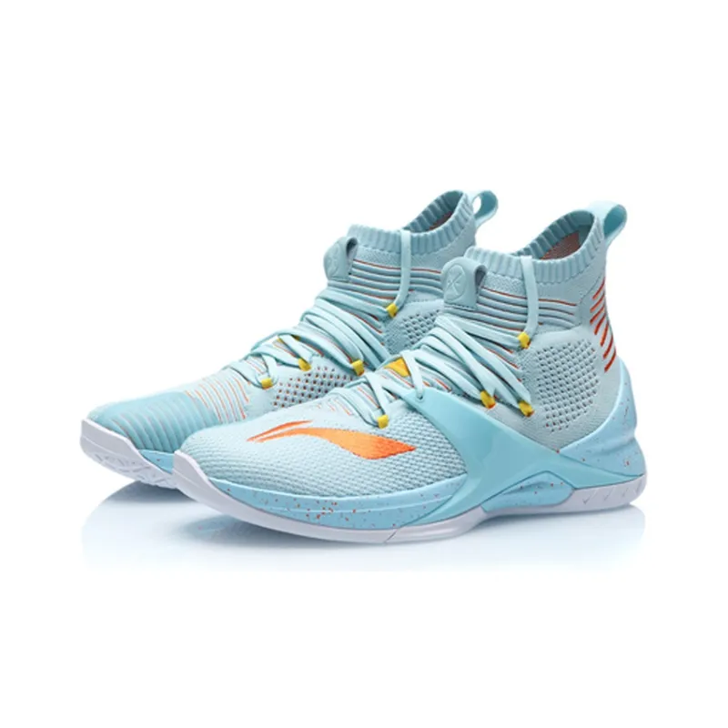 LiNing Blockade Cushioning Anti Slip And Wear Resistant High Top Basketball Shoes Men's Blue-2