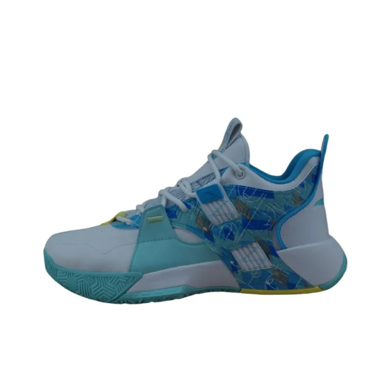 Anta Thompson KT Basketball Anti Slip Wear Resistant Mid Top Basketball Shoes Men's White Blue-0