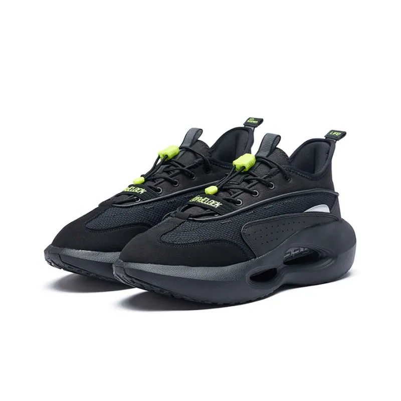 361° Basketball Shoes Men Low Top Obsidian Black/Neon Solar Yellow-2