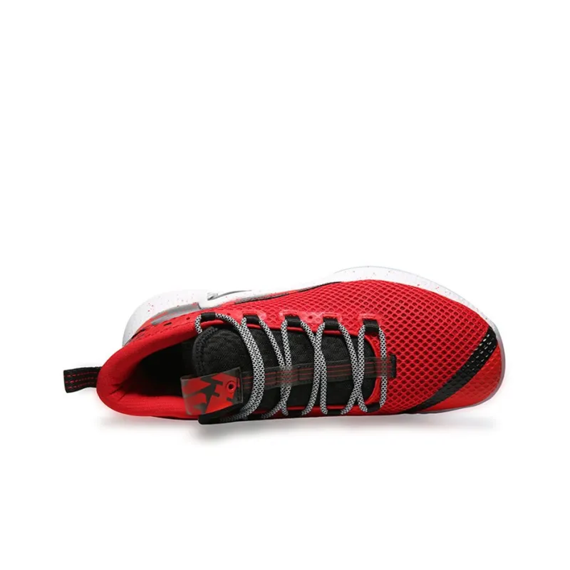 PEAK Basketball Shoes Men Mid Top Black Red-3